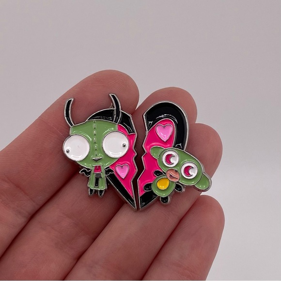 Gir And Monkey BFF Pin Set Invader Zim Enamel Pin Approximately 1” - Picture 3 of 3